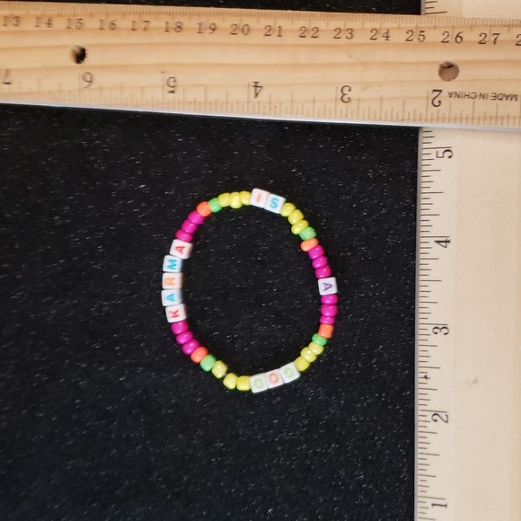 Taylor Swift Karma Lyrics Elastic Beaded Bracelet Handmade - Picture 2 of 3